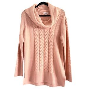 🌻 Calvin Klein Blush Pink Cowl Neck Sweater Medium